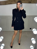 Luxury Black Sculpted Tailored Blazer /Dress with Hourglass Shape Structure  image 0