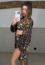 DOLCE Silk 3 Piece Leopard Pyjama Short Set  image 1