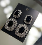 Black Gem & Crystal Diamontè earrings  image 1
