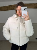 WHITE Faux Fur Gilet Coat with Hood  image 0