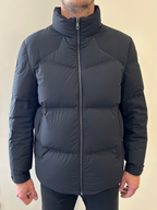 MENS Waterproof Puffer Padded Coat Dark Navy with Seamless Zip  image 0