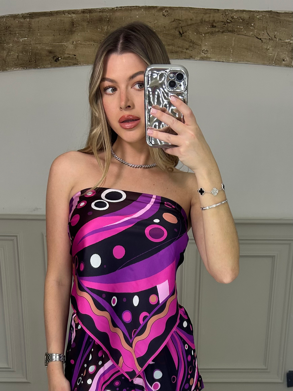 EMILIO Purple & Fushia 90cm Scarf   image 2