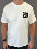 MENS H White & Brown Graphic T-shirt  image 0