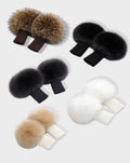 Knit Wristband Fox Fur Cuffs - Mixed Colours image 0