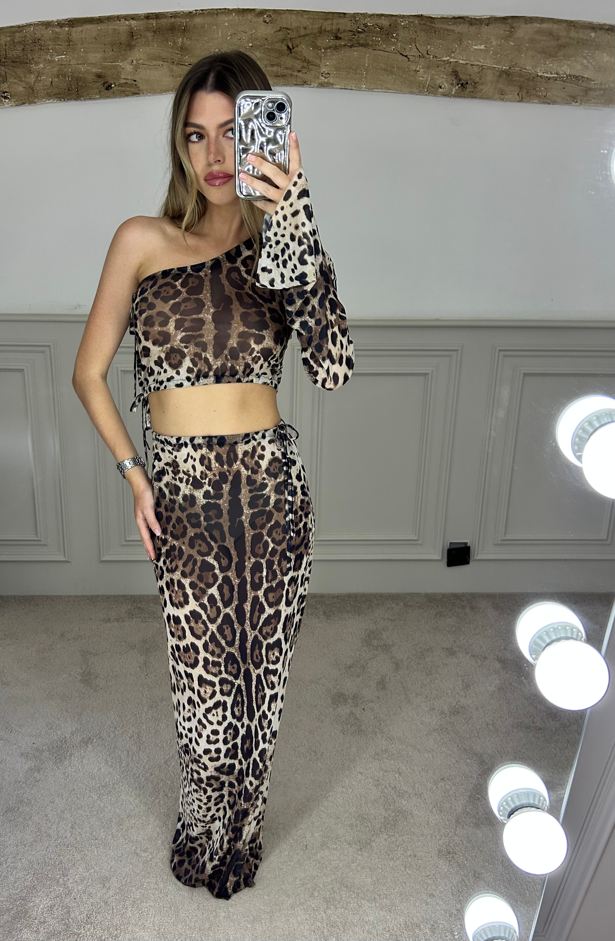 DOLCE Leopard Asymmetric Crop & Skirt  image 2