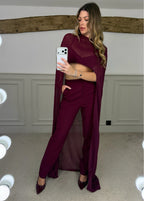 Burgundy Sheer Chiffon Cape  image 0