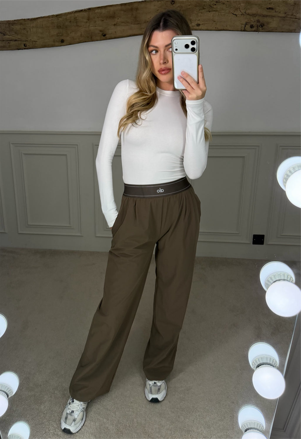 YOGA Brown Suit Up Pants with Waistband & Reflective Icon  image 2