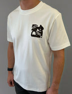 MENS H White & Brown Graphic T-shirt  image 1