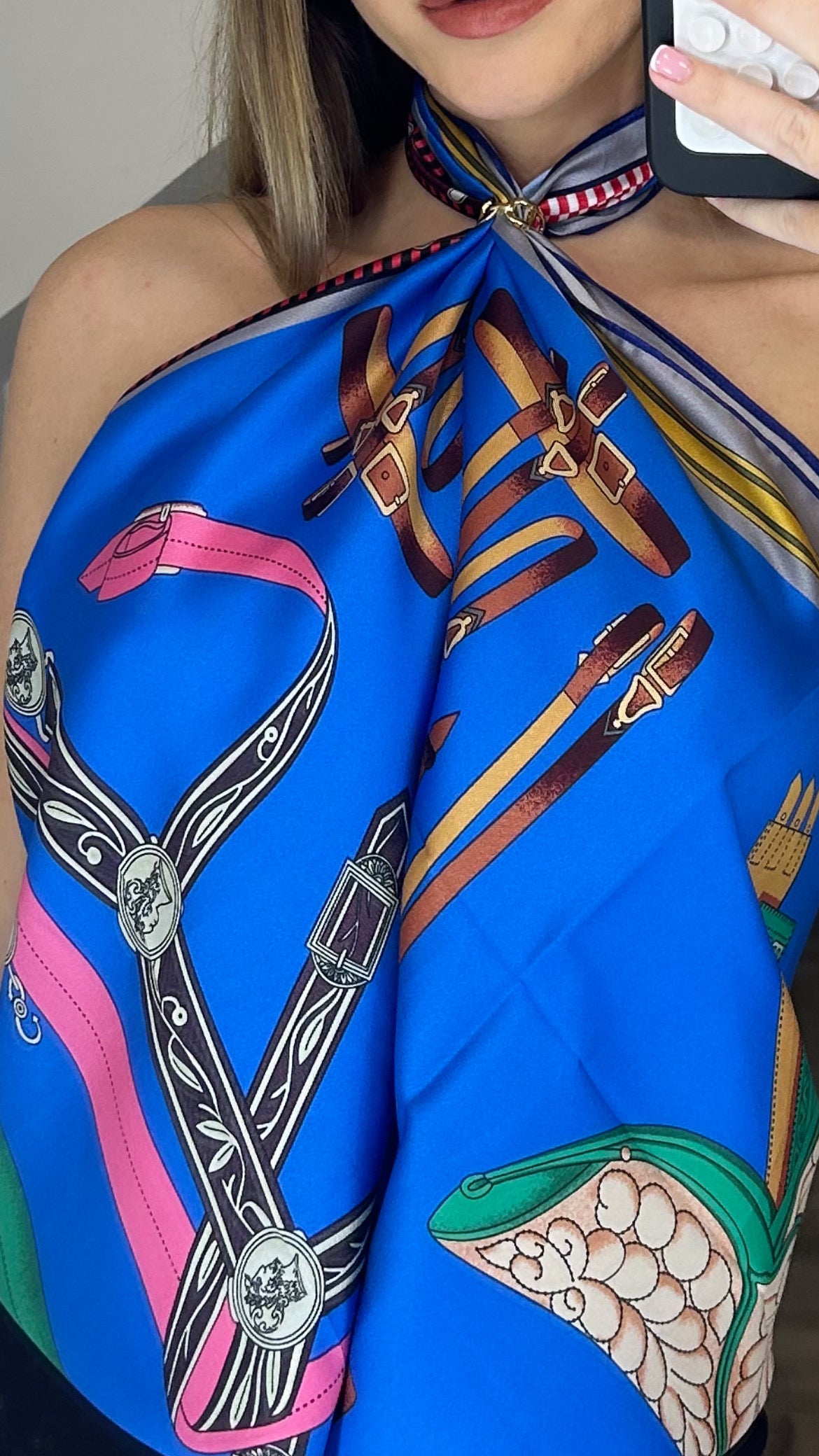 H Lettres Navy & Hot Pink Scarf Top 90cm image 1