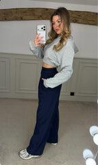 YOGA Grey Cropped Cotton Hoodie  image 3