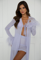 Lilac feather set, close detail