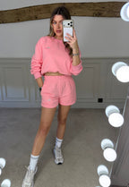 Side view of the pink YOGA track set