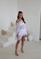 White cape three piece set, styled