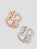 H metal scarf rings in silver and rose gold