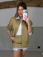 Beige jacket detail